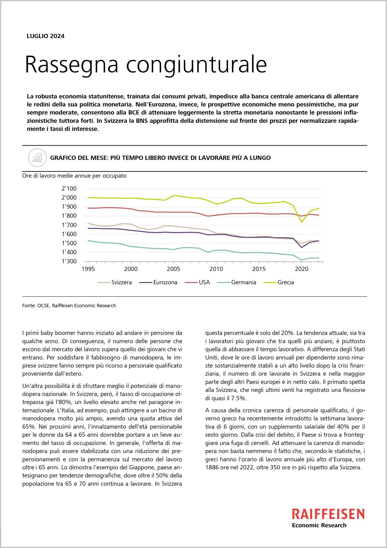 Rassegna congiunturale