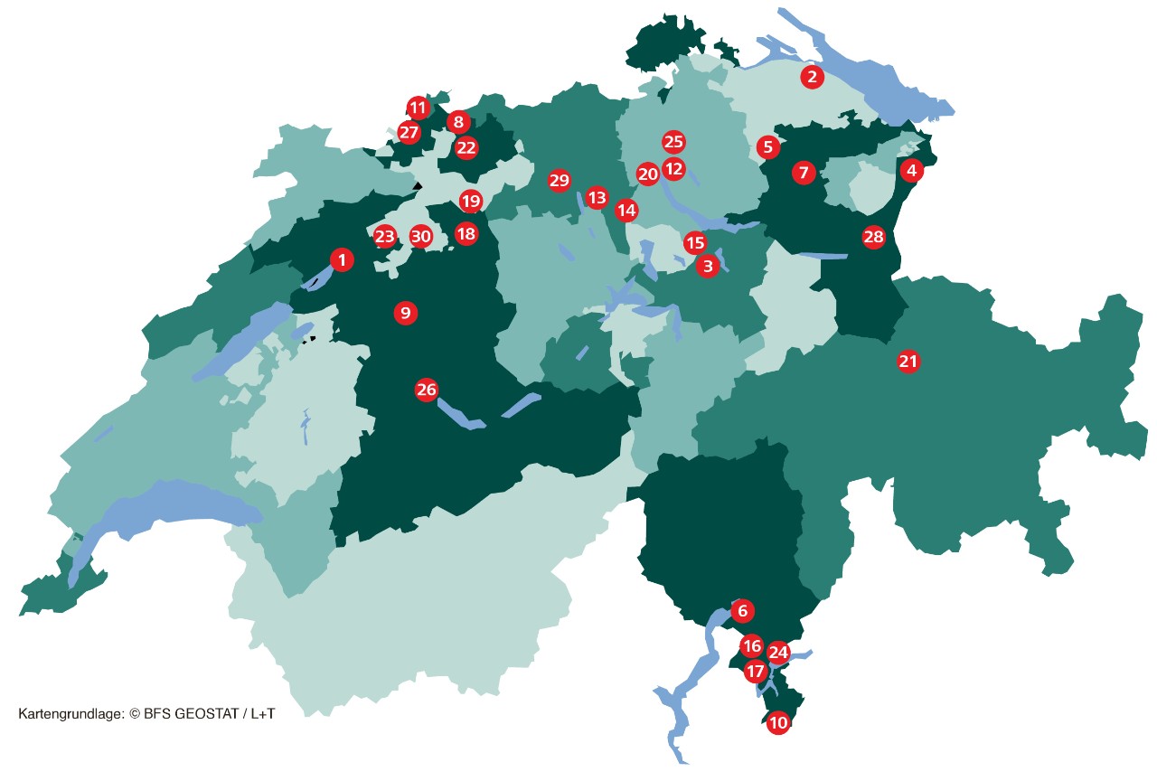 Cartina della Svizzera